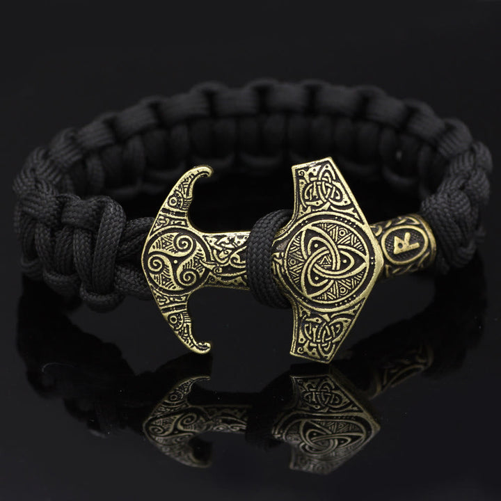 Odin Rune Bead Thor Hammer Mjolnir Bracelet