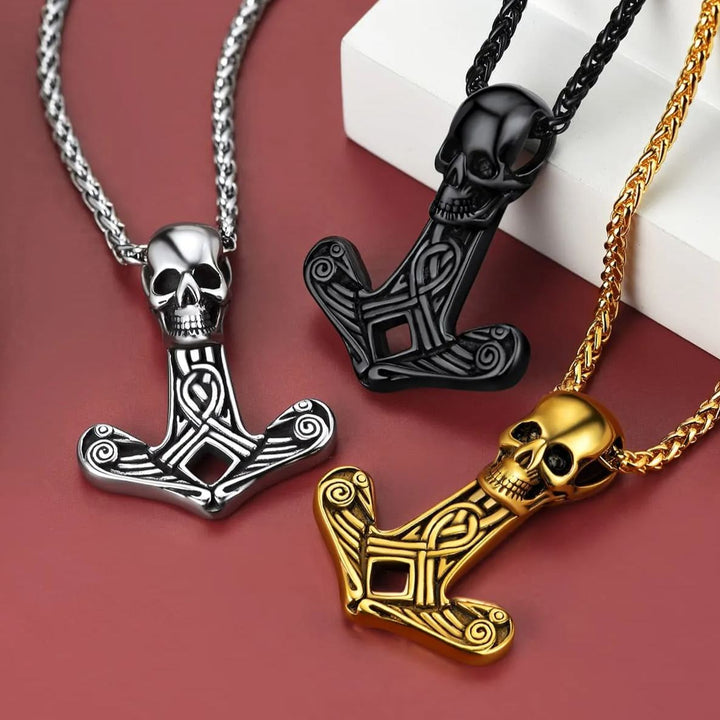 Flash Sale Viking Skull Spear Pendant Necklace for Men