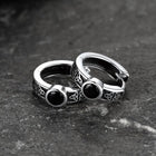 Black Onyx Celtic Knot Huggie Hoop Earrings for Men 4