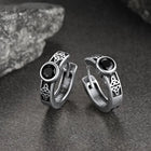Black Onyx Celtic Knot Huggie Hoop Earrings for Men 3