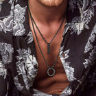 Norse Viking Rune Circle Chain Necklace for Men Women 8