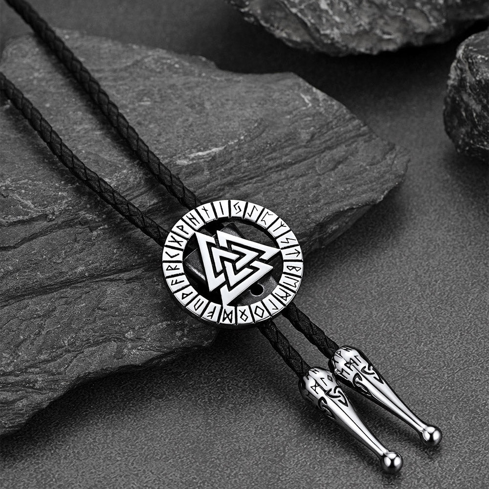 Viking Valknut Bolo Tie for Men Women