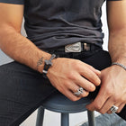 Viking Thor's Hammer Mjolnir Braided Leather Bracelet Gift For Men 2
